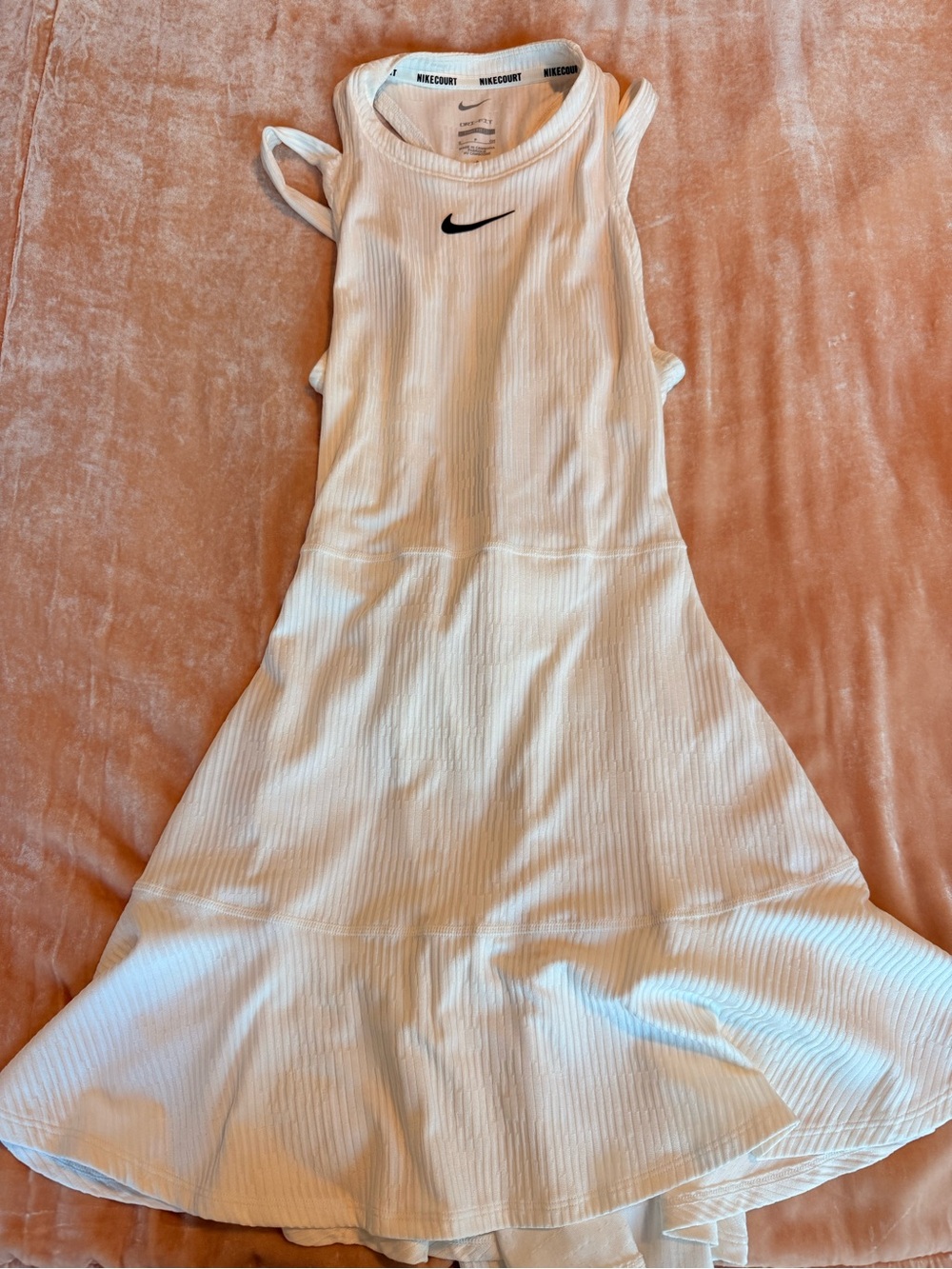 Nike White Ribbed Sleeveless Tennis Mini Dress - Picture 3 of 5